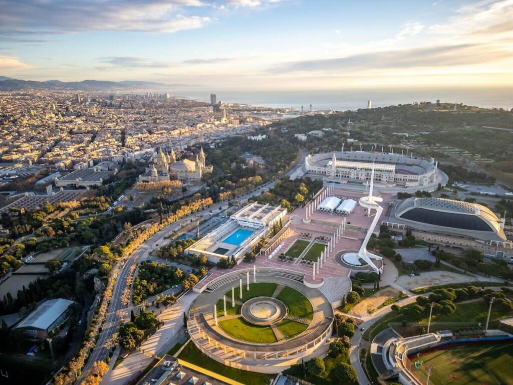 Aerial view of the Barcelona Olympic Park