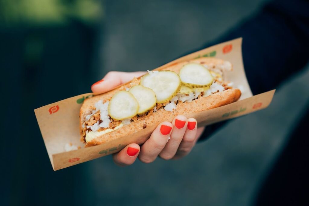 Danish hot dog from DOP, or Den Okologiske Polsemand (the Organic Hot Dog)