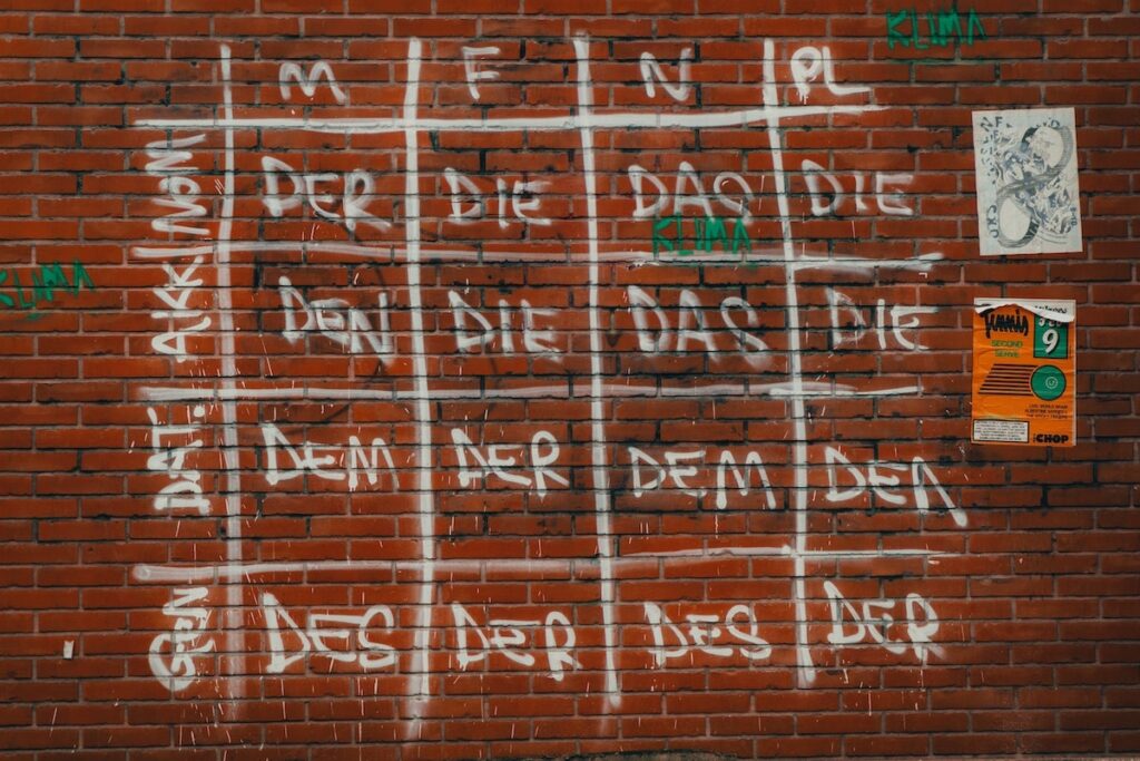 graffiti of German grammatical cases