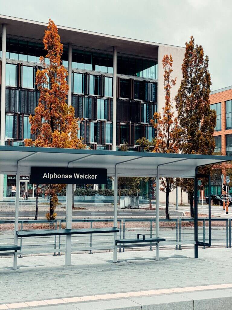 Bus stop in Luxembourg