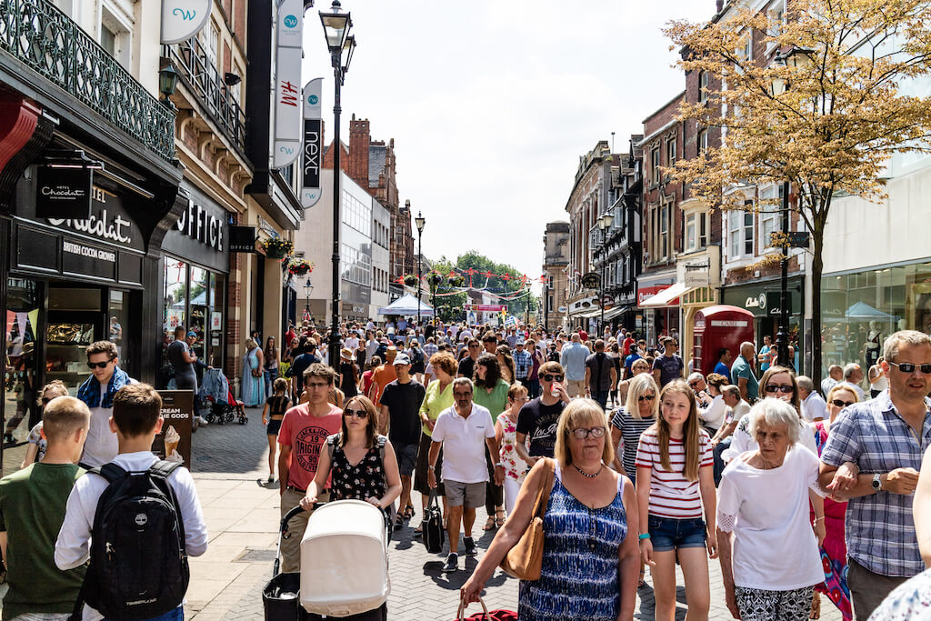 People walking on Lincoln High Street