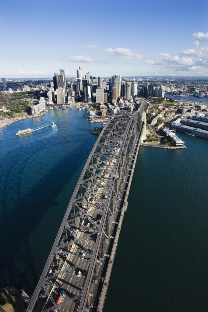 Aerial view of the Sydney Harbour Bridge