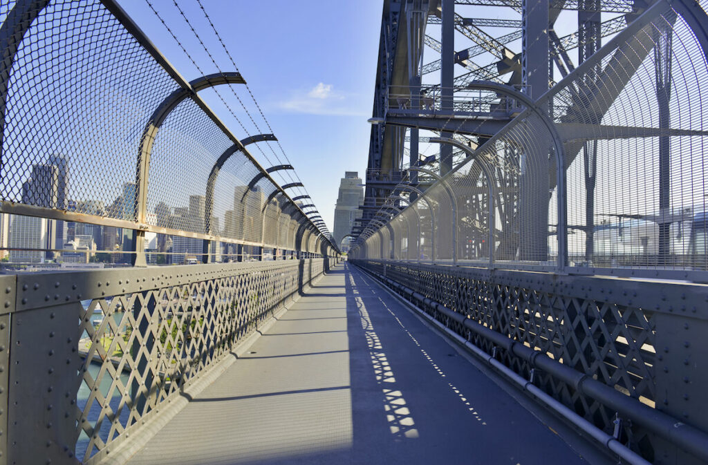 Pedestrian walkway at Sydney Harbour Bridge