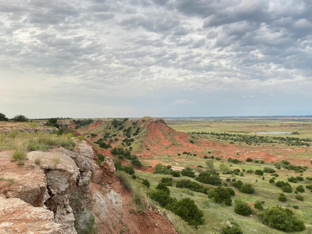 panoramic view of Glass Mountains in Oklahoma