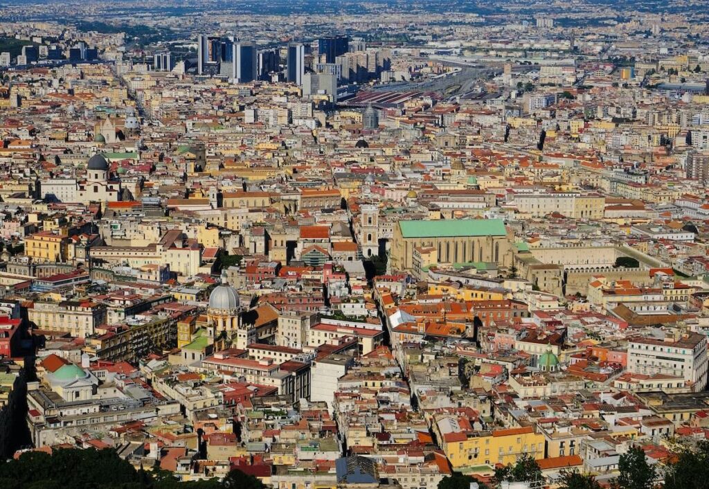 Via Benedetto Croce aka Spaccanapoli cutting across Naples