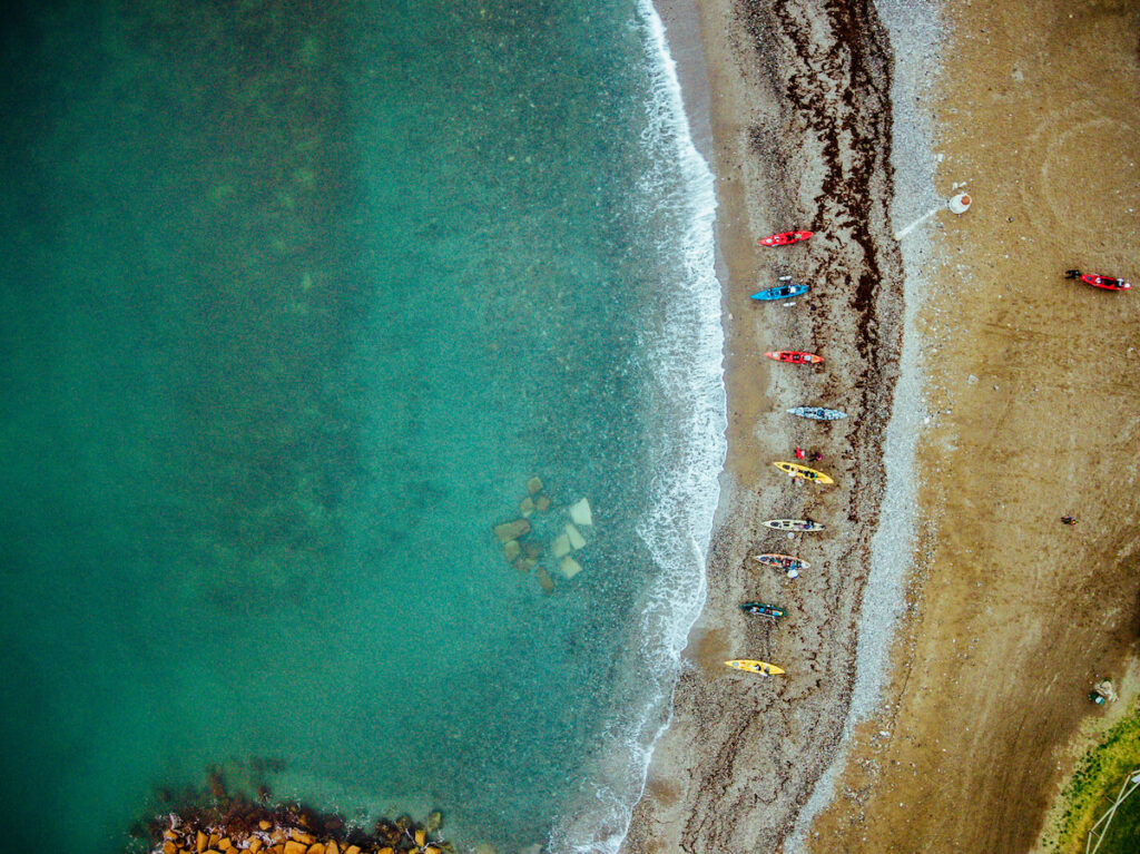 Kayaks on Malaga shore