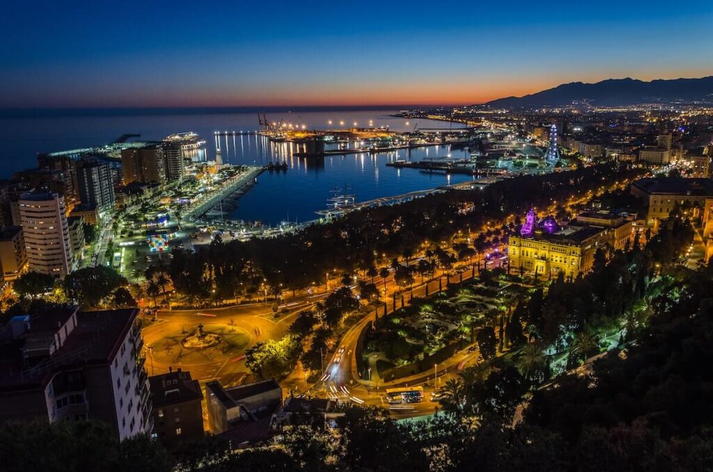 Strolling at the city center at night is one of the best things to do for couples in Malaga