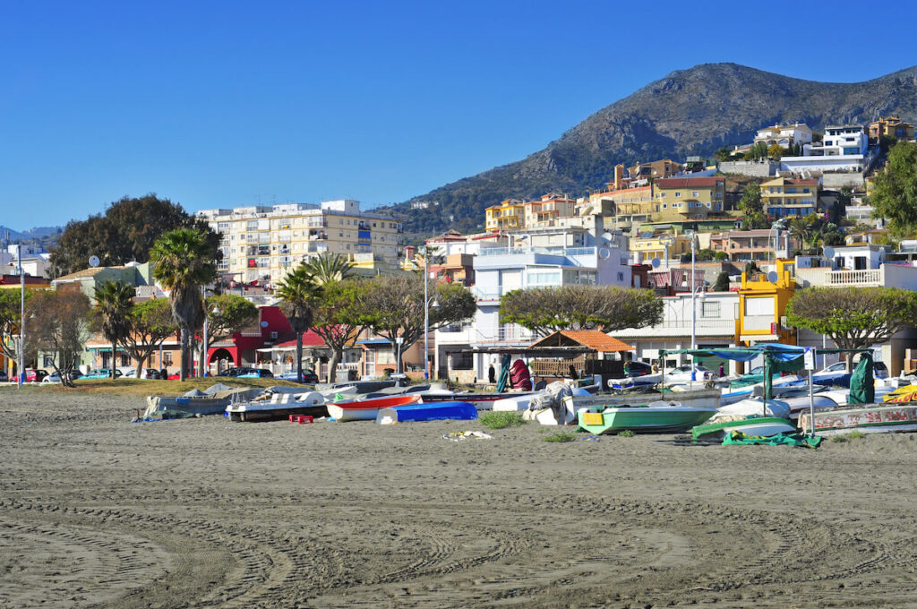 view of Pedregalejo Beach in Malaga