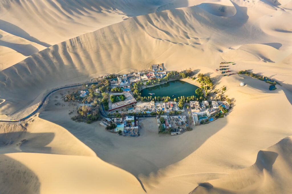 Aerial View of Huacachina Desert