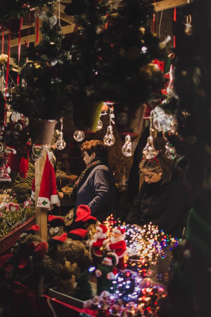 shoppig at a Christmas market