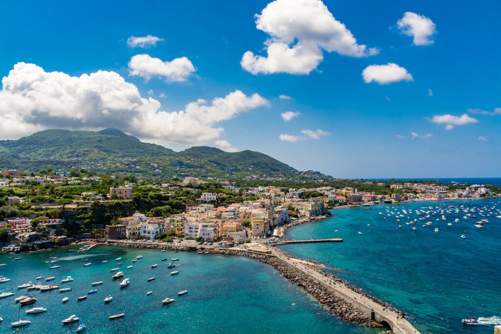 Amazing cityscape of Ischia Ponte, Ischia island, Italy