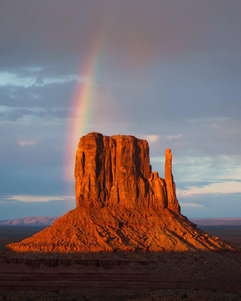 rainbow over Monument Valley