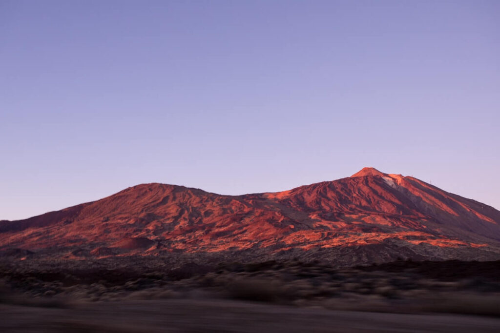 majestic view of reddish Mount Teide