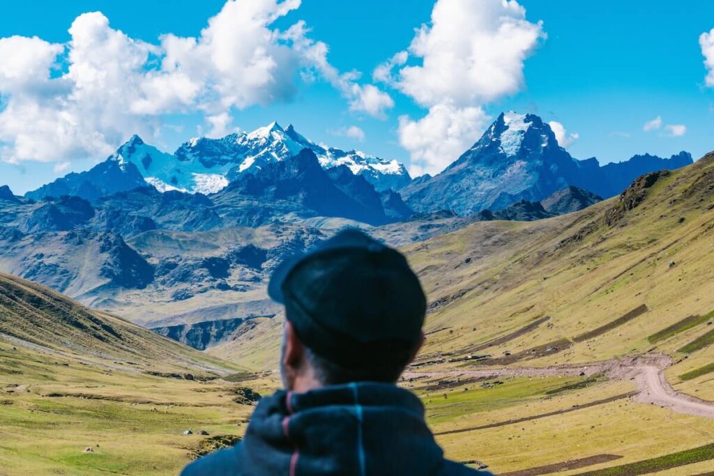Admiring a view of the Andes in the Sacred Valley, Peru