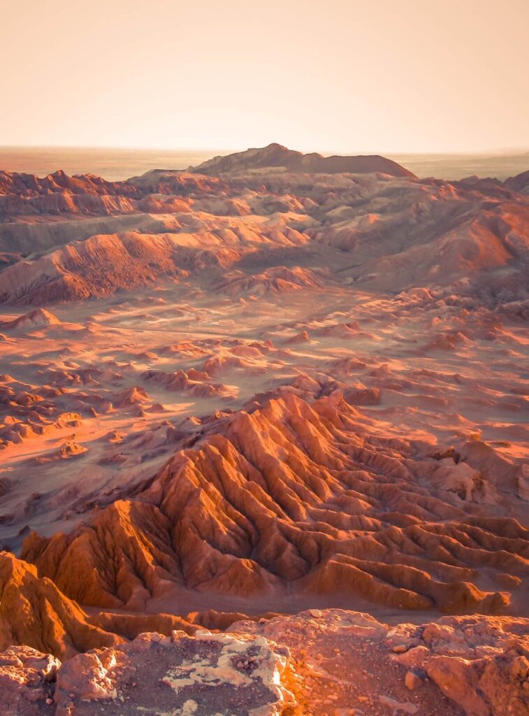 reddish landscape of Atacama Desert