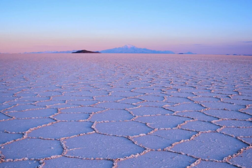 Sunrise over Uyuni Salt Flat in Bolivia, South America