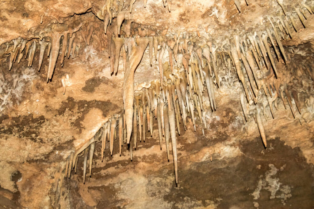 rock formations inside Cave of the Winds