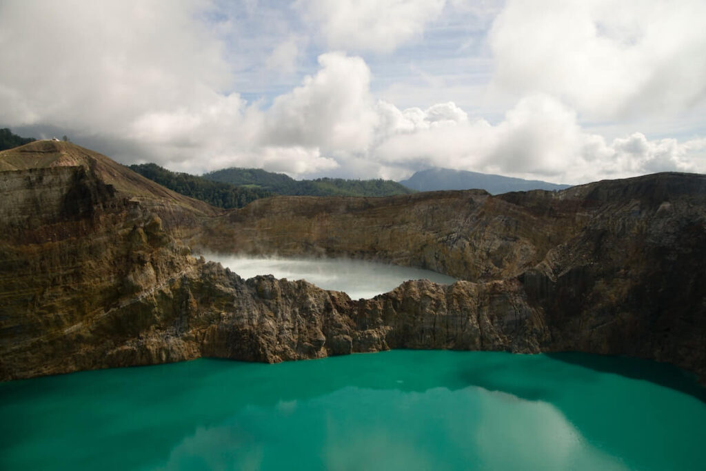 emerald crater lake at Mount Kelimutu
