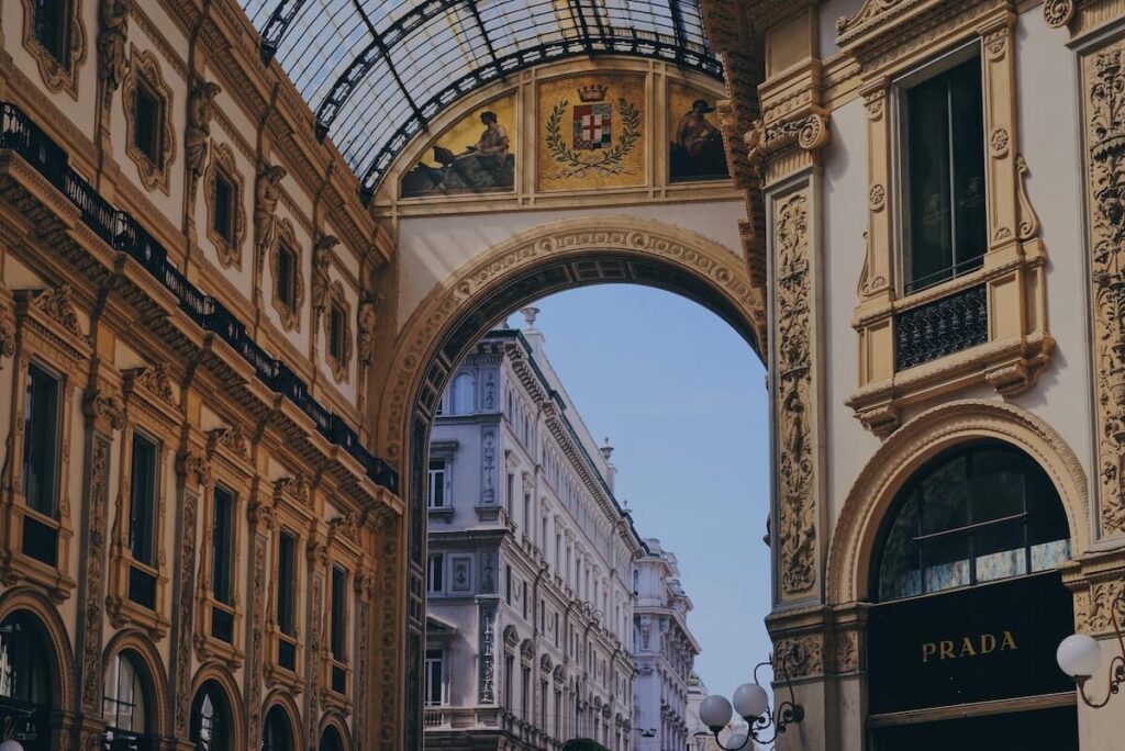 galleria vittorio emanuele II arch in Milan