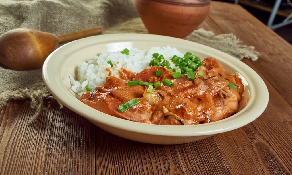plate of korvstroganoff