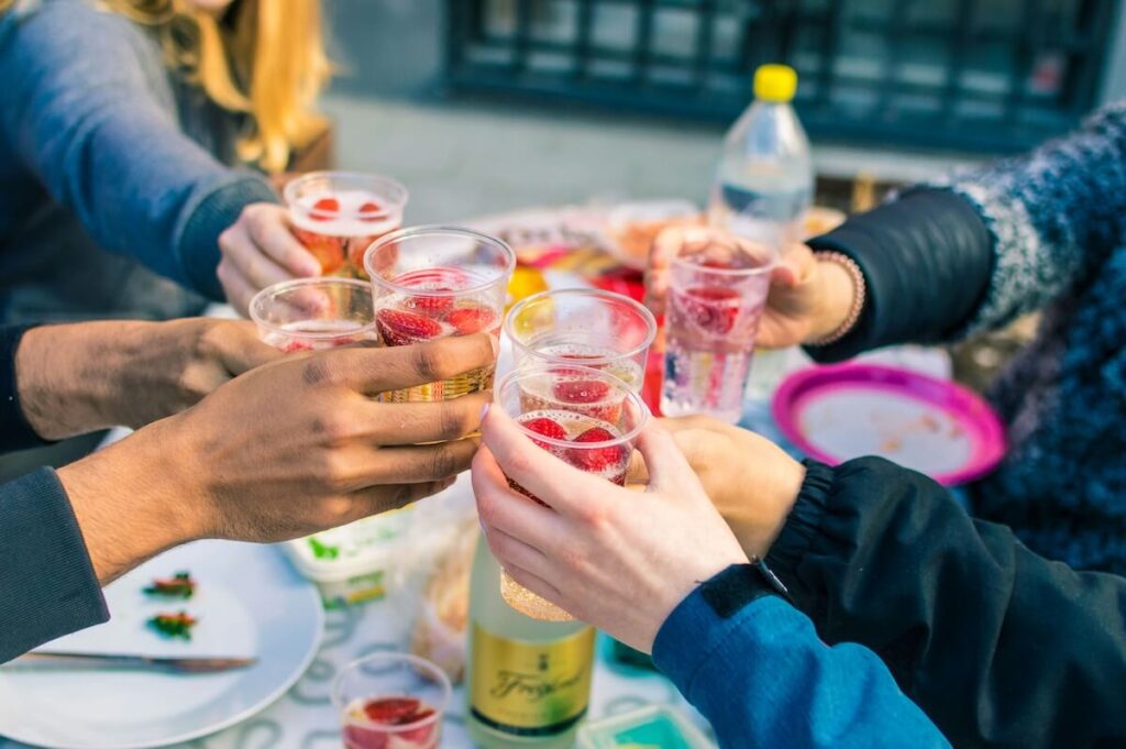 people making a toast
