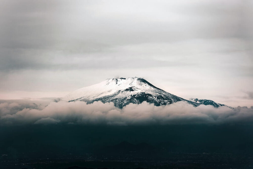 panorama of Mount Etna peak