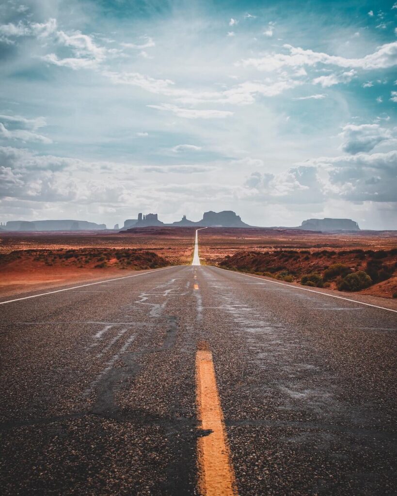 empty highway in Arizona
