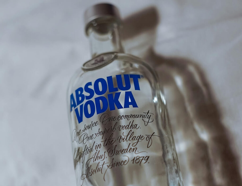 close-up of Swedish vodka