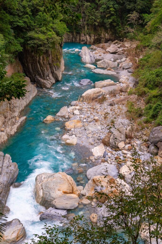 top view of Taroko Gorge in Taiwan