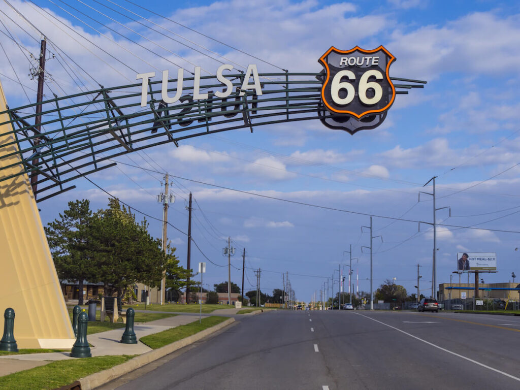 The famous Route 66 Gate in Tulsa Oklahoma