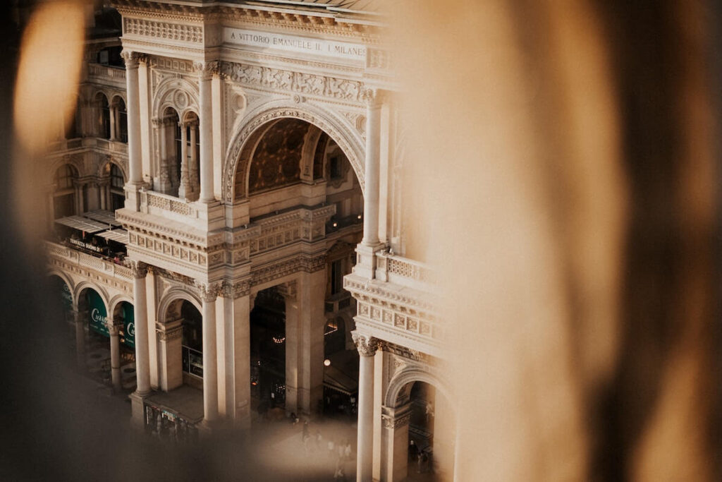 Galleria Vittorio Emanuele II, as seen from the Milan Cathedral