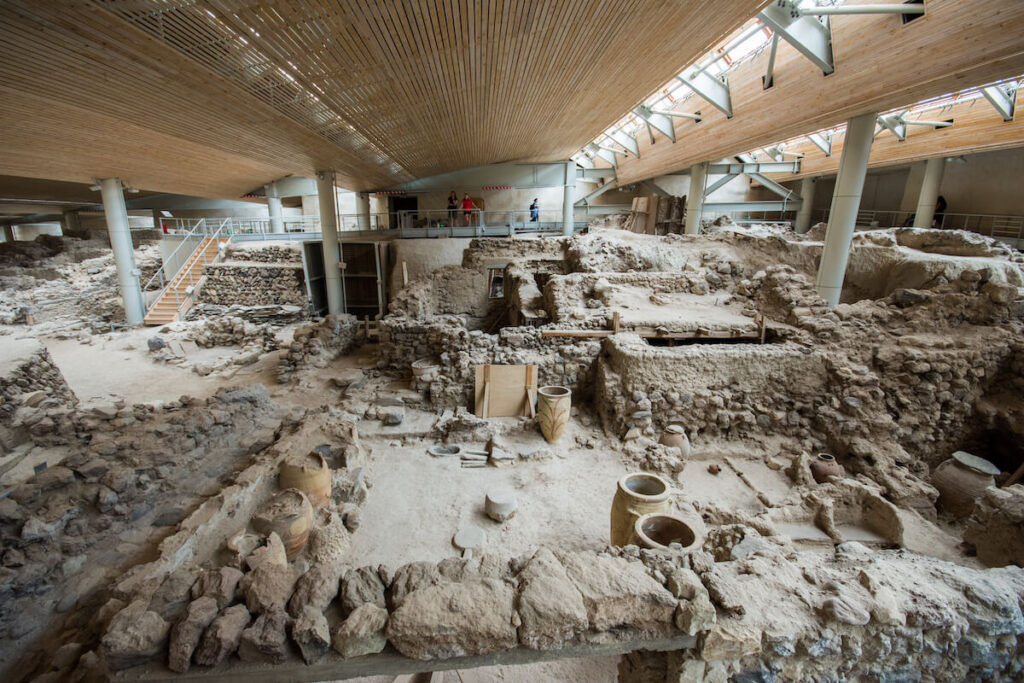 Akrotiri is an archaeological site from the Minoan Bronze Age on the Greek island of Santorini
