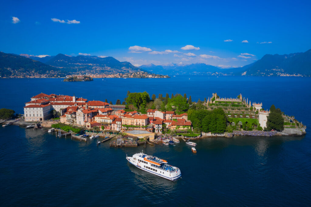 Aerial view of the island, Isola Bella