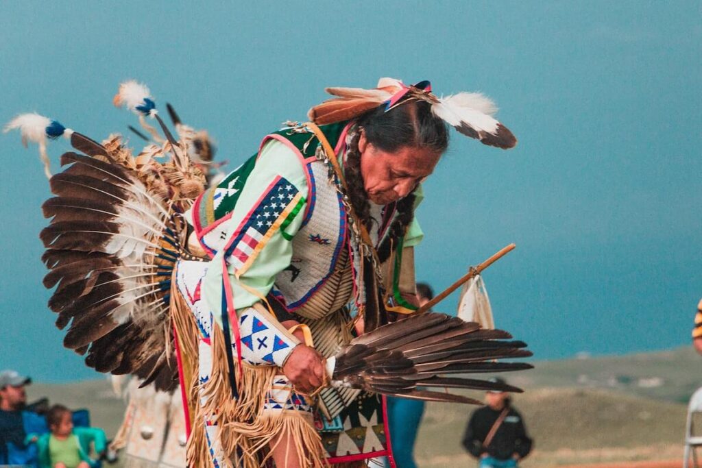 Native American man at powwow