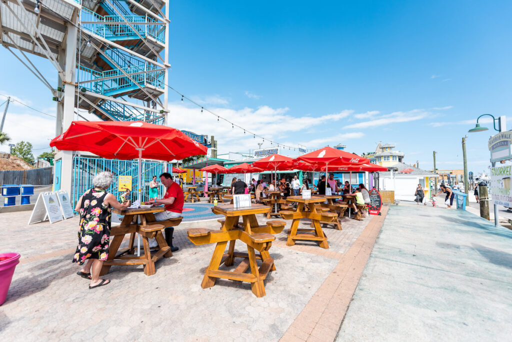 Harbor Boardwalk during sunny day in Florida