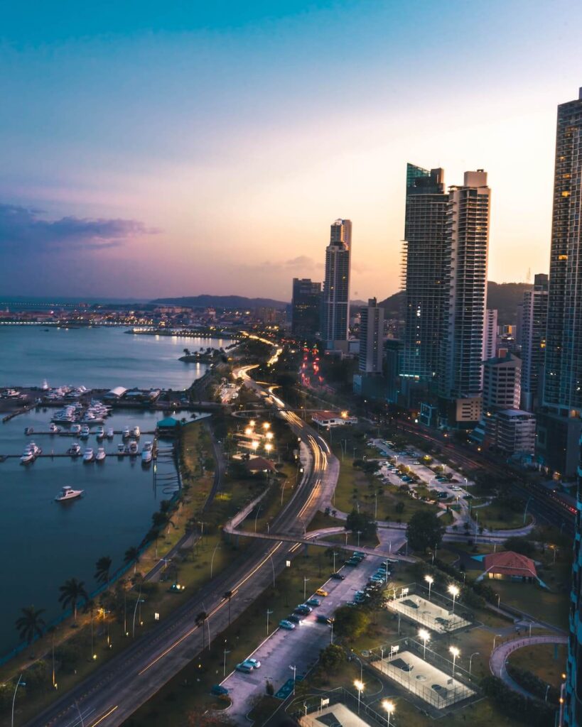 panama city at sundown