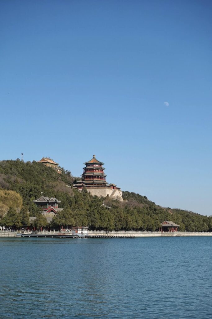 Pagodas on a wooded hill in Beijing