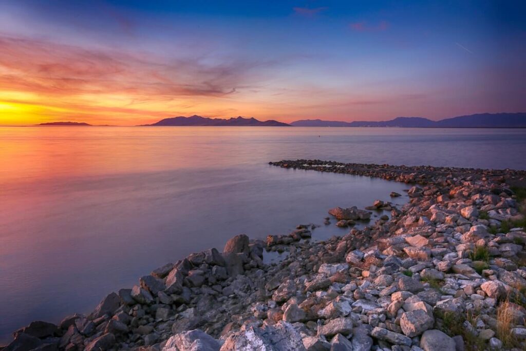 Sunset over the Great Salt Lake