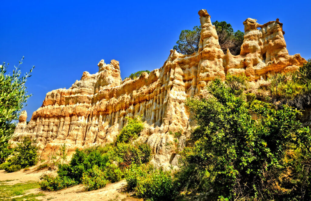 Orgues de Ille sur tet rock formations in East Pyrenees, France