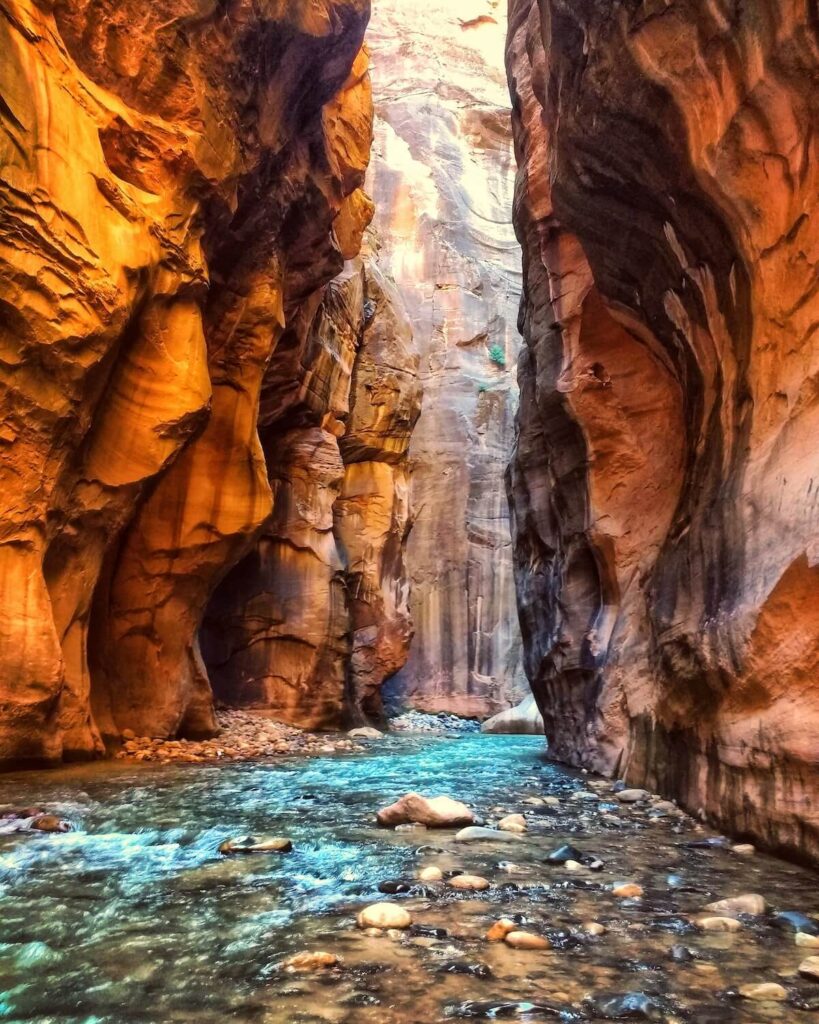 Narrows at Zion Nation Park during Golden Hour