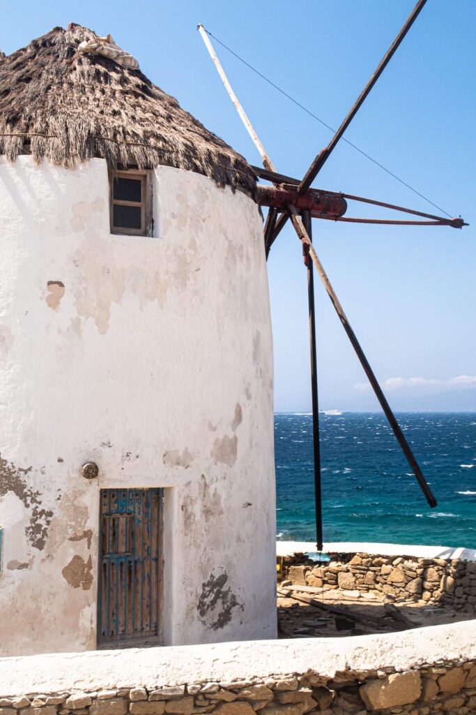 A Greek windmill on the island of Mykonos