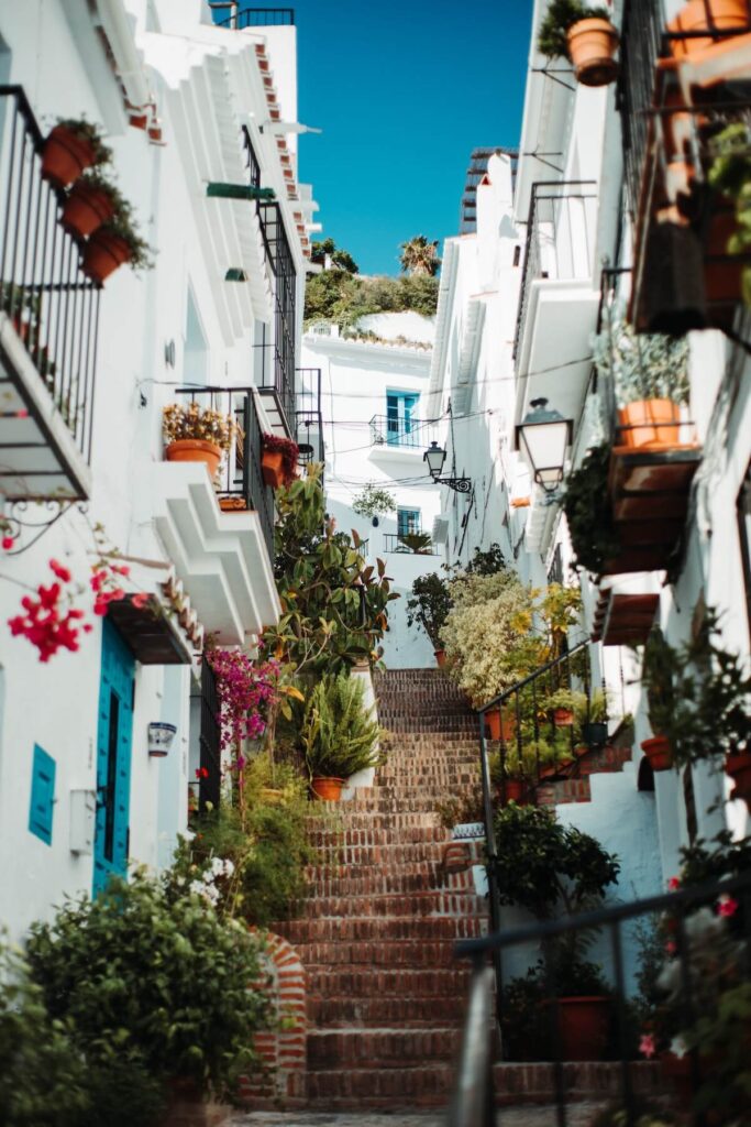 alley in Frigiliana, Malaga, Spain