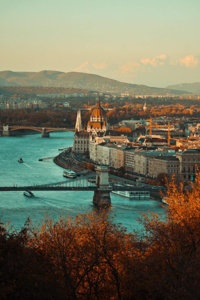 Hungarian parliament building on Danube river