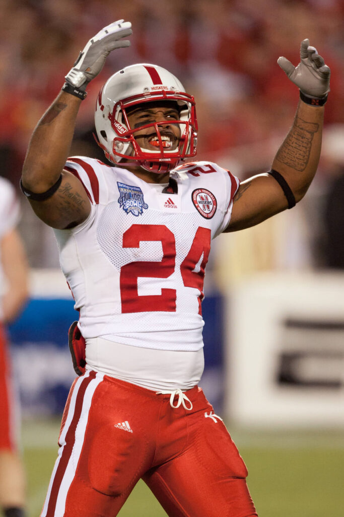Nebraska Cornhuskers WR Niles Paul #24 during the 2010 Bridgepoint Education Holiday Bowl game of Nebraska vs. Washington. Lincoln is known for the Cornhuskers Football.