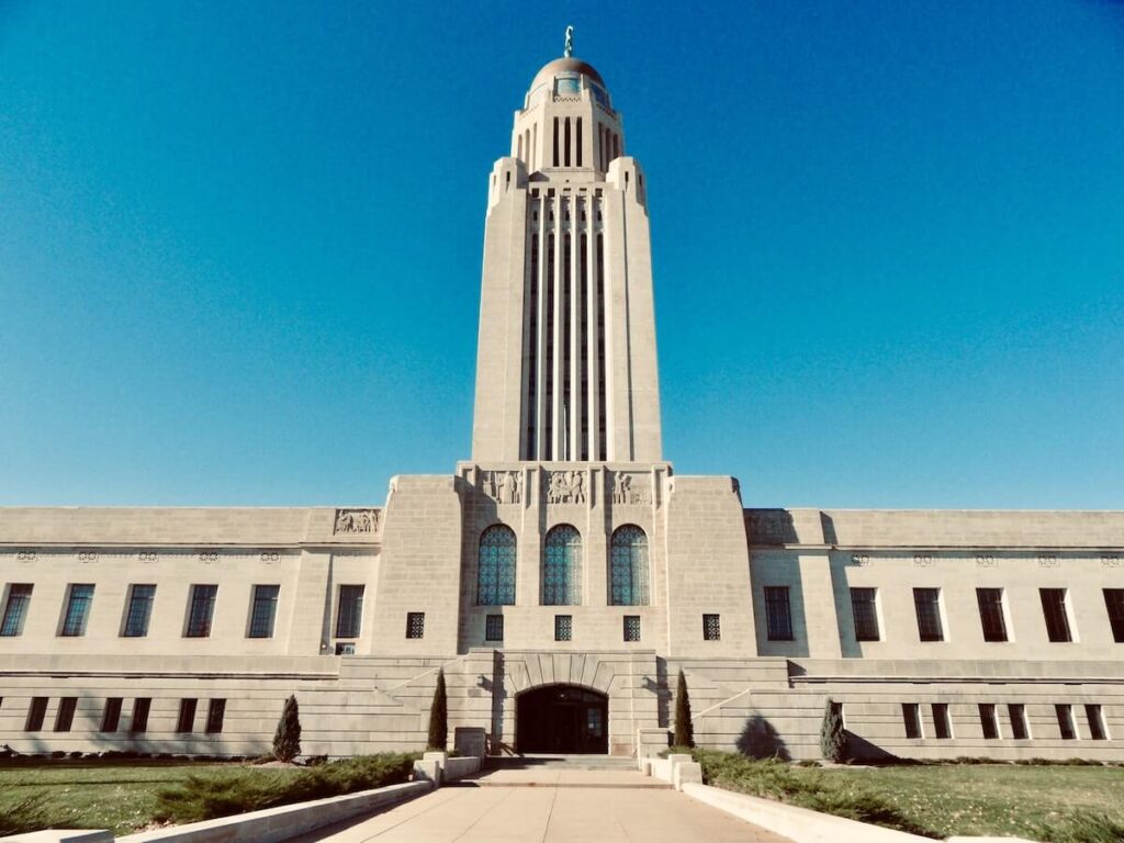 facade of Nebraska State Capitol