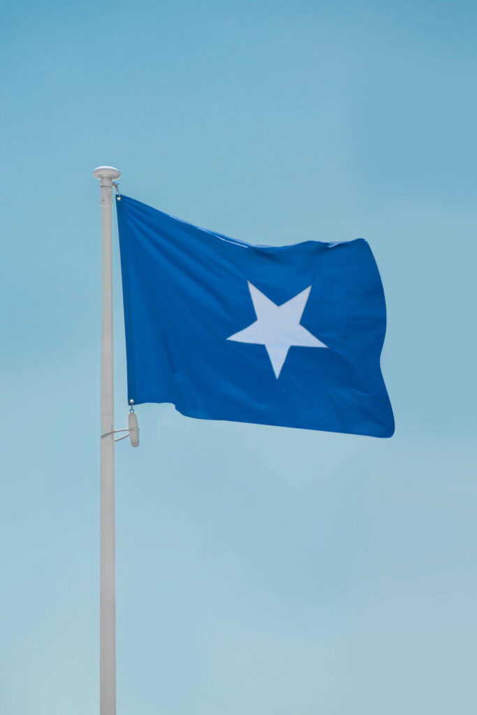 Somalia National Flag waving in the air