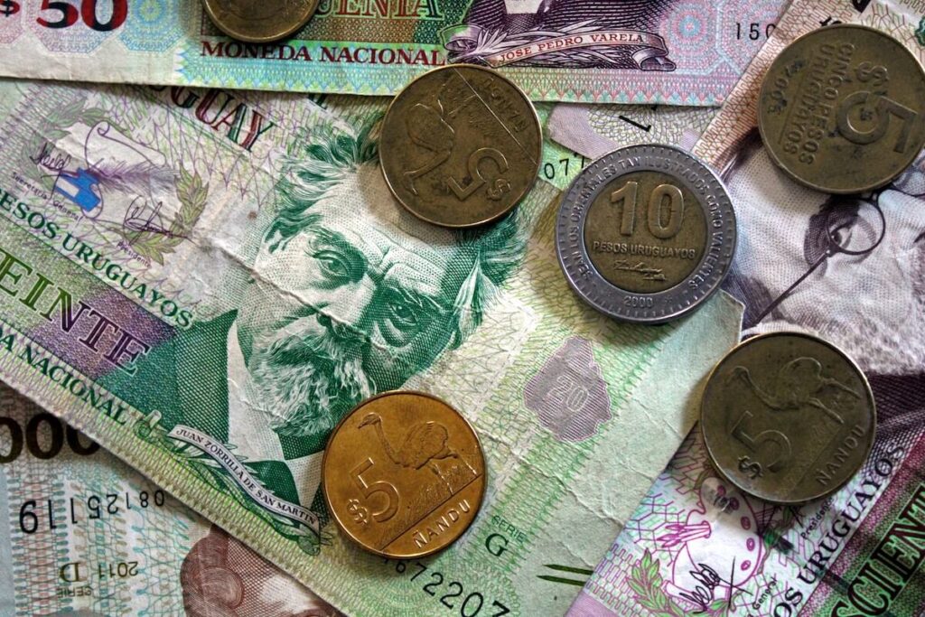 Pile of Uruguayan pesos