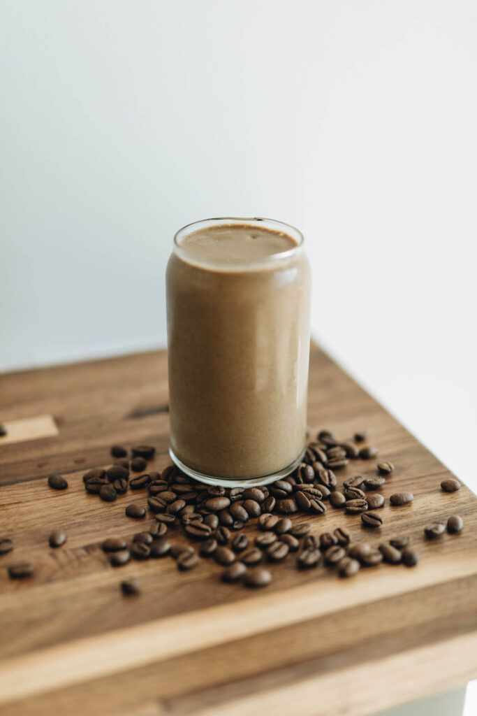 glass with coffee milk