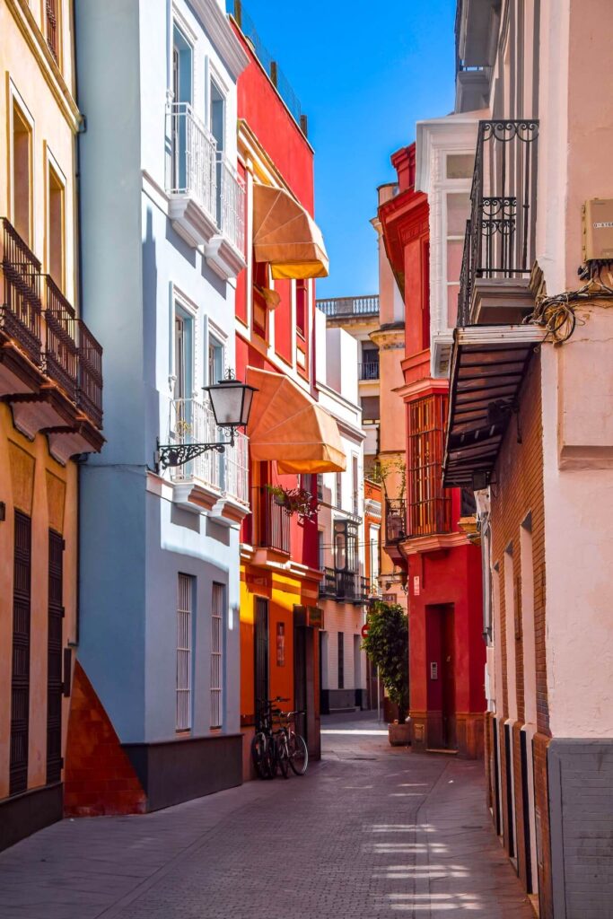 colorful alley in Seville