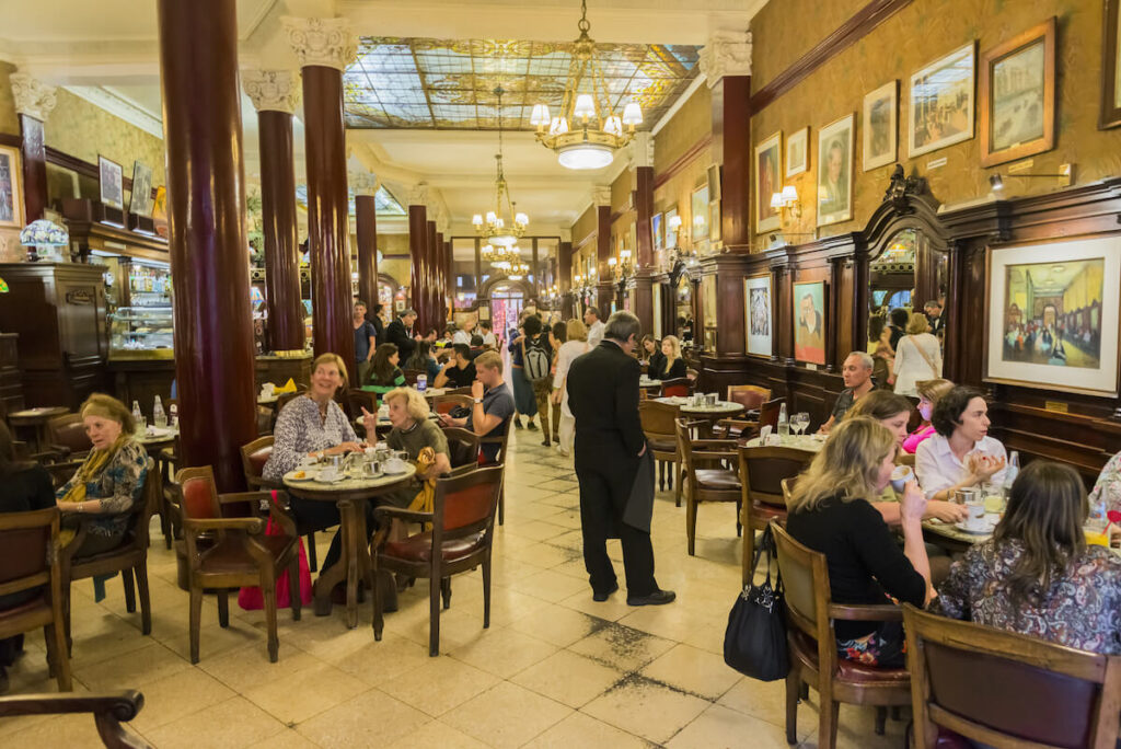 The ancient Cafe Tortoni on August 21, 2014 in Buenos Aires city, Argentina